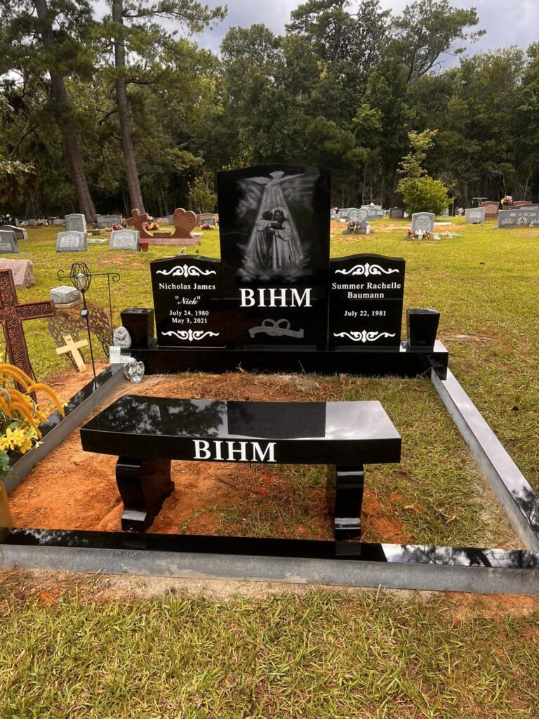 Granite Memorial Benches in Kirbyville, TX